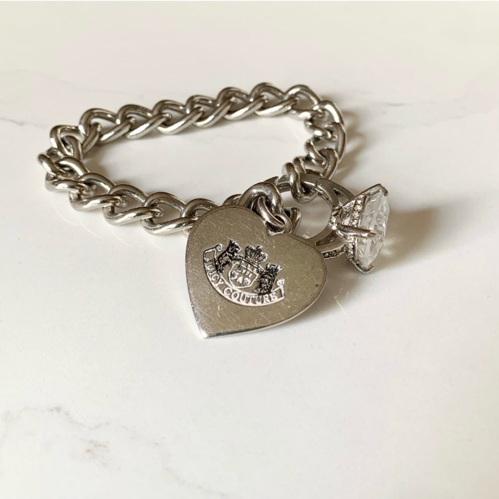Juicy Couture Bracelet with Heart and Engagement Ring Charms